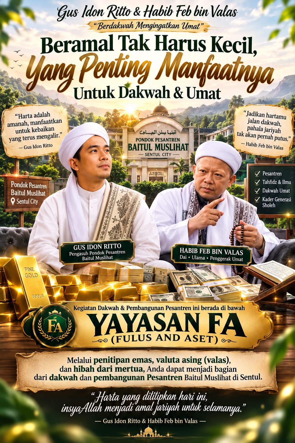 Beramal Tak Harus Kecil, Yang Penting Manfaatnya untuk Dakwah dan Umat